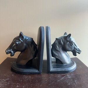 Black Horse Head Bookends